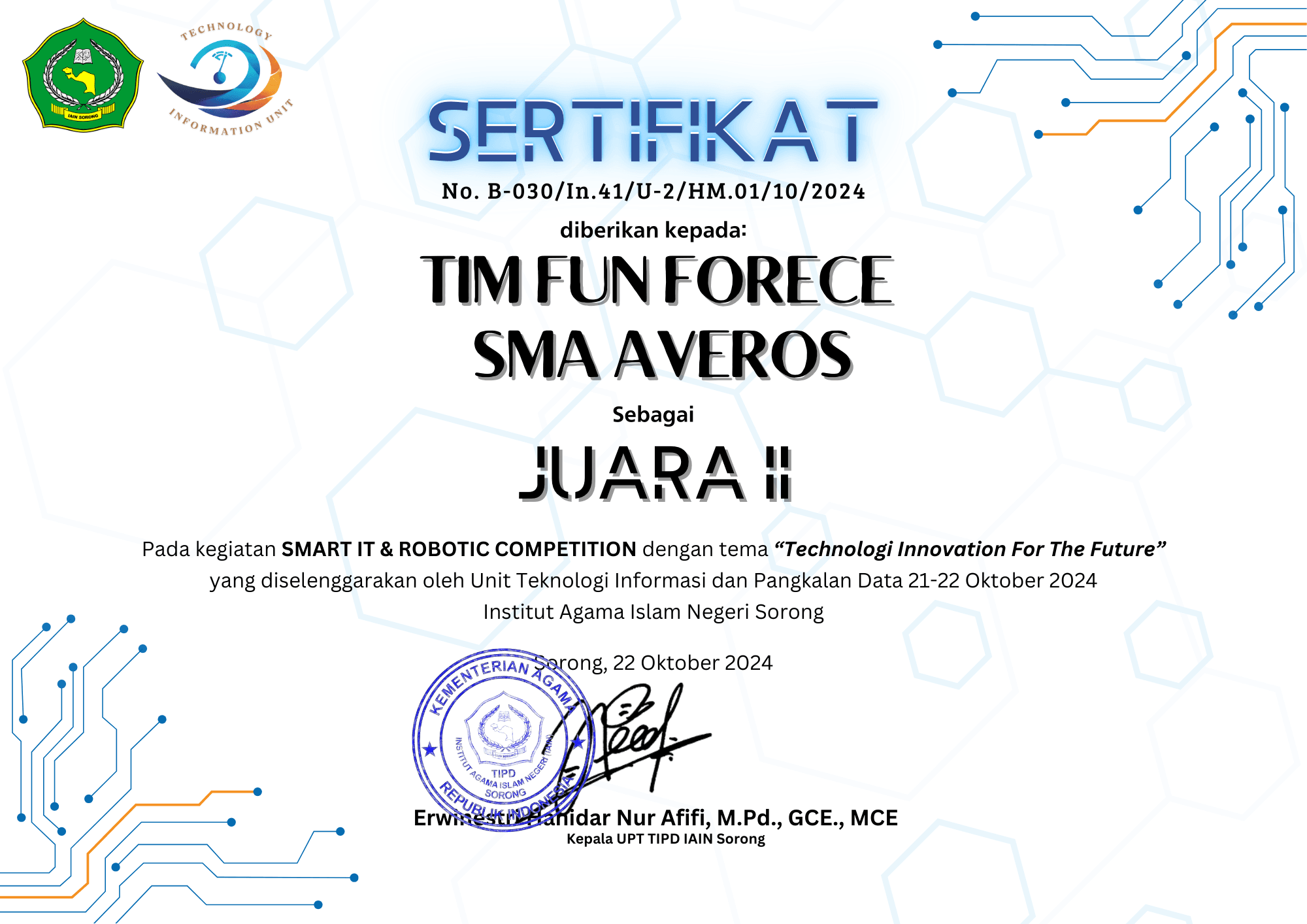 SMART IT IAIN - 2nd Place Winner